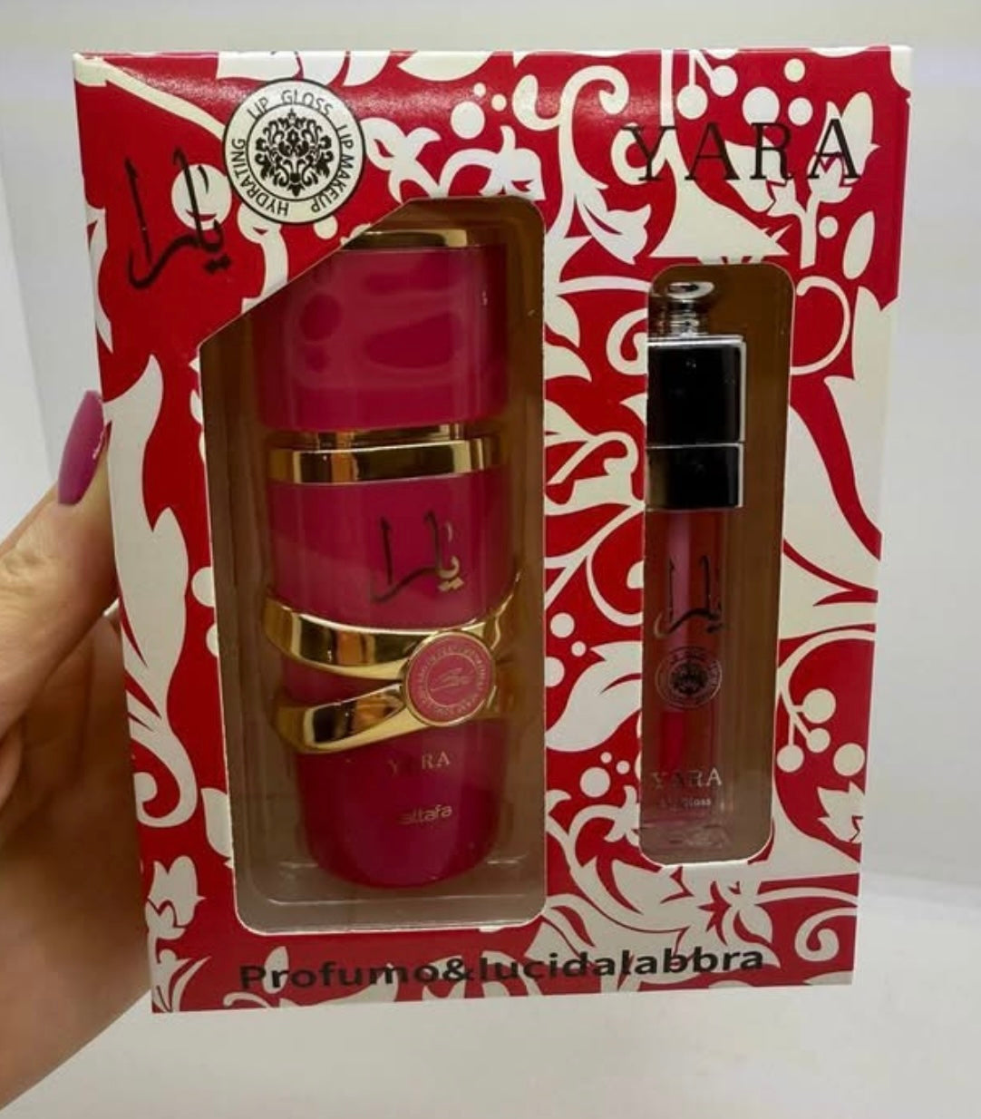 Cofanetto Profumo Yara 30 ml Con Lipgloss 4 ml Glitterato Lattafa
