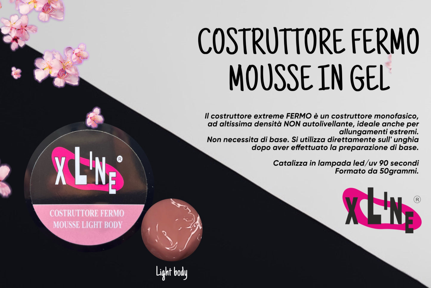XLINE COSTRUTTORE FERMO MOUSSE IN GEL LIGHT BODY 50gg