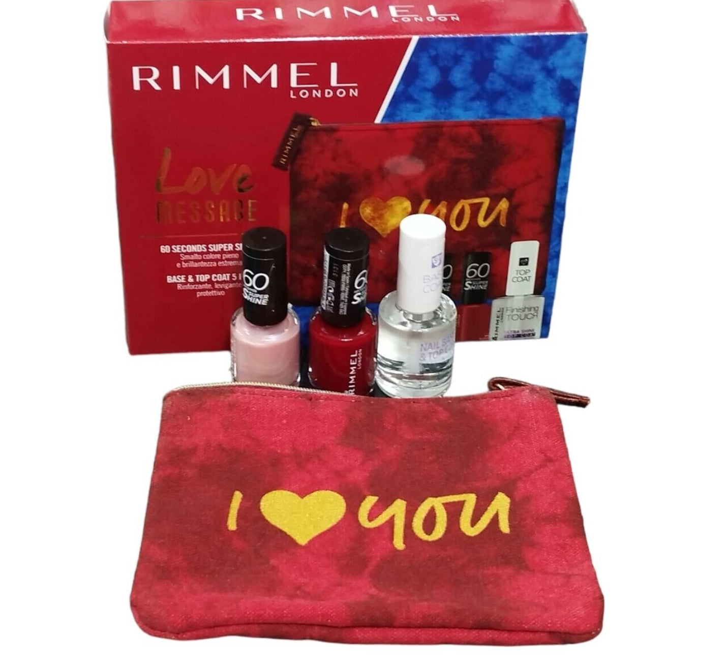 Rimmel London ! Love Message - smalto base & top coat e pochette.