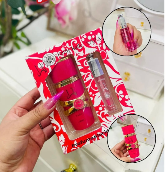 Cofanetto Profumo Yara 30 ml  Con Lipgloss  4  ml Glitterato Lattafa