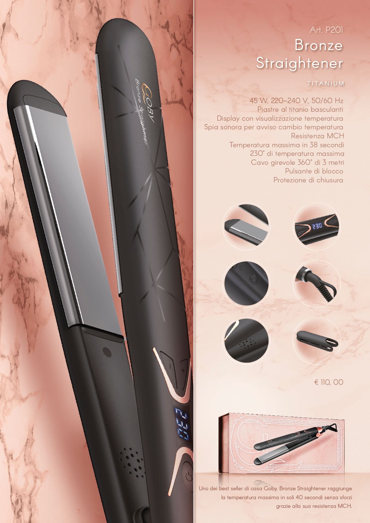 Bronze Straightener Titanium + Guanto Termico In Omaggio